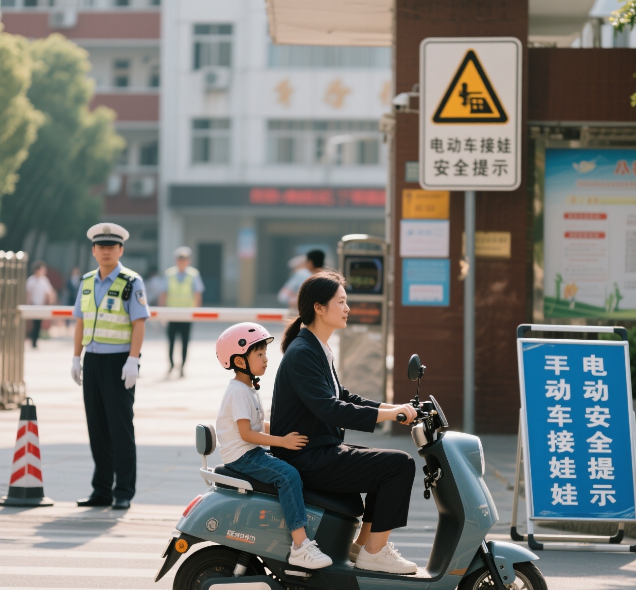 禁行_电动车接娃交警严查升级_3类车禁行接娃