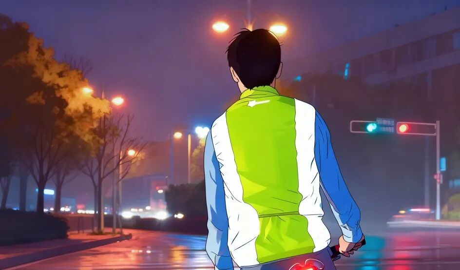 骑行反光装置_冬夜安全出行_出行提示
