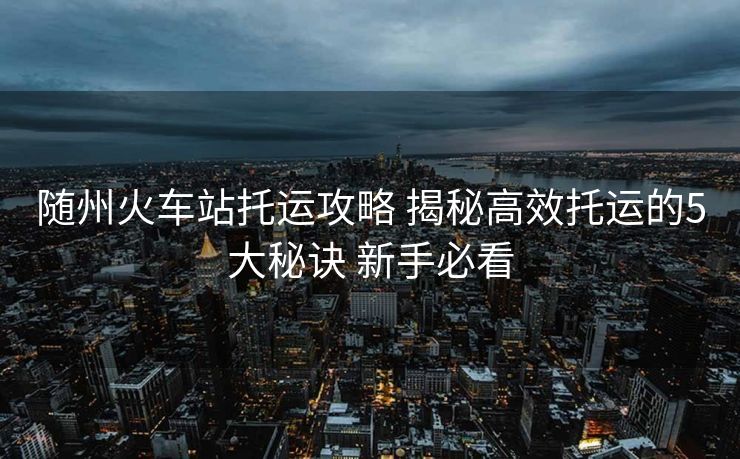 随州火车站托运攻略 揭秘高效托运的5大秘诀 新手必看