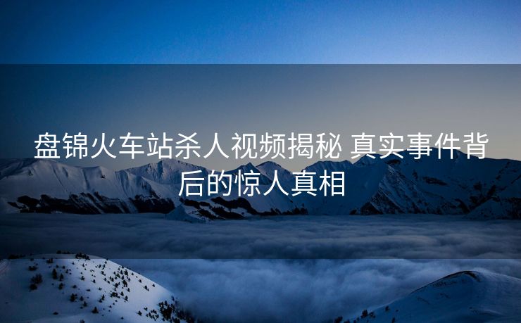 盘锦火车站杀人视频揭秘 真实事件背后的惊人真相