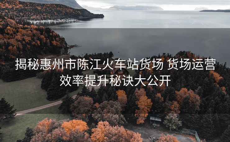 揭秘惠州市陈江火车站货场 货场运营效率提升秘诀大公开