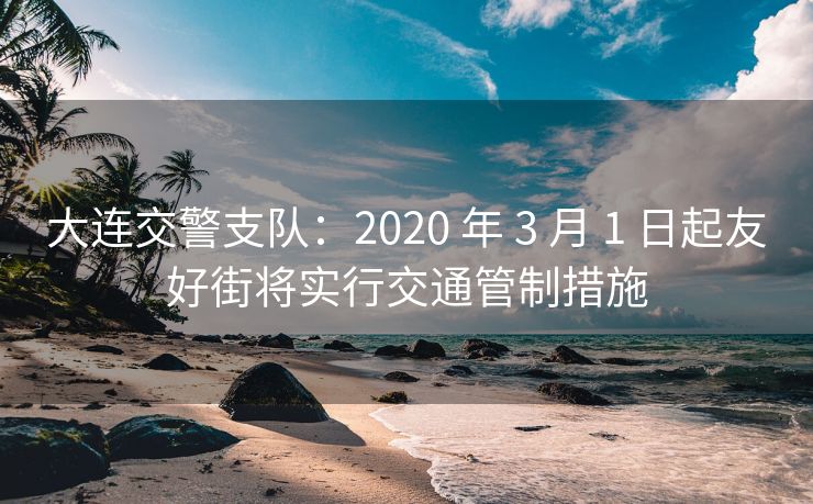 大连交警支队：2020 年 3 月 1 日起友好街将实行交通管制措施