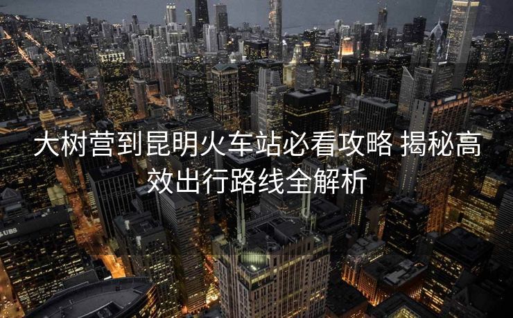 大树营到昆明火车站必看攻略 揭秘高效出行路线全解析